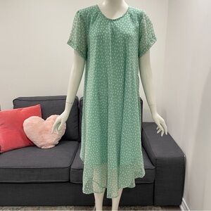 NWT PINK PINEAPPLE Polka Dot Dress One Size Flowy Comfortable Popover